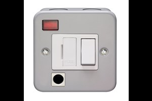 13A Double Pole Switched Fused Connection Unit With Neon, Front Flex Outlet And Cord Grip Metalclad
