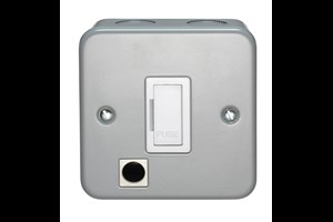 13A Unswitched Fused Connection Unit With Front Flex Outlet And Cord Grip Metalclad