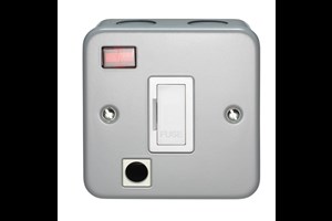 13A Unswitched Fused Connection Unit With Neon, Front Flex Outlet And Cord Grip Metalclad