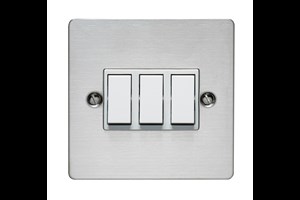 10AX 3 Gang 2 Way Switch Stainless Steel Finish