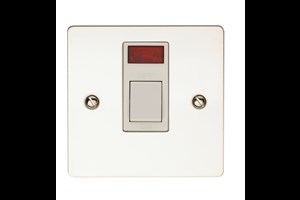 20A 1 Gang Double Pole Switch With Neon Polished Steel Finish