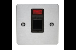 20A 1 Gang Double Pole Switch With Neon Stainless Steel Finish