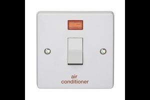 32A 1 Gang Double Pole Control Switch With Neon Printed 'Air Conditioner'