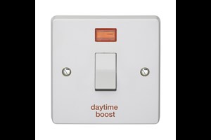 32A 1 Gang Double Pole Control Switch With Neon Printed 'Daytime Boost'
