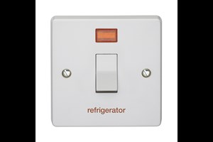 20A 1 Gang Double Pole Control Switch With Neon Printed 'Refrigerator'