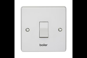20A 1 Gang Double Pole Control Switch Printed 'Boiler' in Black