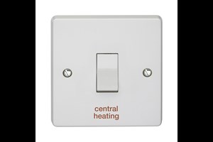 20A 1 Gang Double Pole Control Switch Printed 'Central Heating'