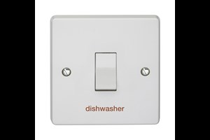 20A 1 Gang Double Pole Control Switch Printed 'Dish Washer'