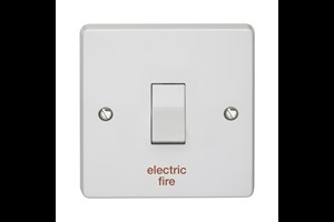 20A 1 Gang Double Pole Control Switch Printed 'Electric Fire'