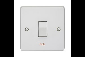 20A 1 Gang Double Pole Control Switch Printed 'Hob'