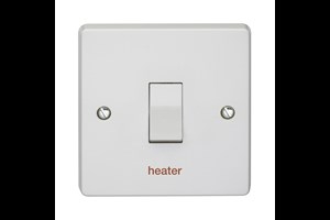 20A 1 Gang Double Pole Control Switch Printed 'Heater'