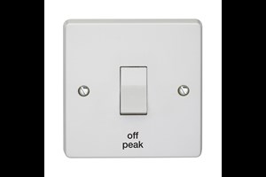 20A 1 Gang Double Pole Control Switch Printed 'Off Peak' in Black