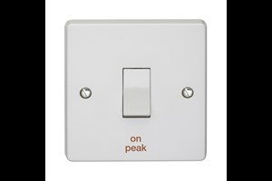 20A 1 Gang Double Pole Control Switch Printed 'On Peak'