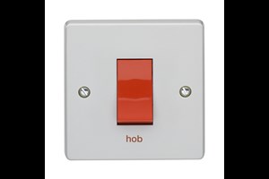 45A 1 Gang Double Pole Control Switch Printed 'Hob'