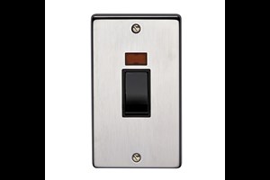 50A 2 Gang Double Pole Control Switch With Neon Satin Chrome Finish