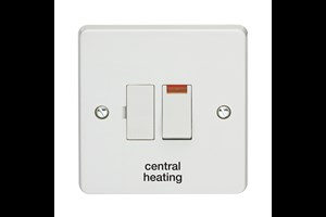13A Double Pole Switched Fused Connection Unit With Neon Printed 'Central Heating' in Black