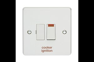 13A Double Pole Switched Fused Connection Unit With Neon Printed 'Cooker Ignition'