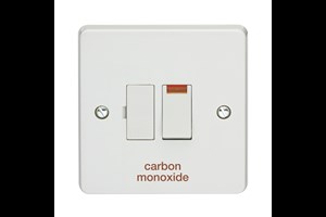 13A Double Pole Switched Fused Connection Unit With Neon Printed 'Carbon Monoxide'