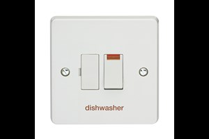 13A Double Pole Switched Fused Connection Unit With Neon Printed 'Dish Washer'