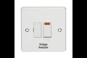 13A Double Pole Switched Fused Connection Unit With Neon Printed 'Fridge Freezer' in Black