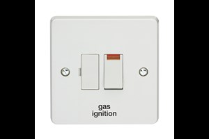 13A Double Pole Switched Fused Connection Unit With Neon Printed 'Gas Ignition' in Black