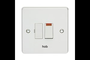 13A Double Pole Switched Fused Connection Unit With Neon Printed 'Hob' in Black