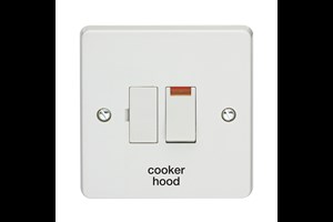 13A Double Pole Switched Fused Connection Unit With Neon Printed 'Cooker Hood' in Black