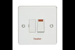 13A Double Pole Switched Fused Connection Unit With Neon Printed 'Heater'