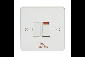 13A Double Pole Switched Fused Connection Unit With Neon Printed 'Ice Machine'