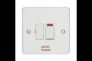 13A Double Pole Switched Fused Connection Unit With Neon Printed 'Plinth Heater'