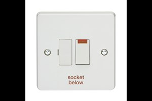 13A Double Pole Switched Fused Connection Unit With Neon Printed 'Socket Below'