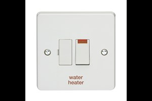 13A Double Pole Switched Fused Connection Unit With Neon Printed 'Water Heater'