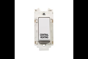 20A Double Pole Grid Switch Printed 'Central Heating' in Black