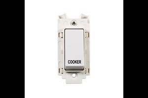20A Double Pole Grid Switch Printed 'Cooker' in Black