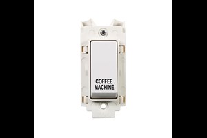 20A Double Pole Grid Switch Printed 'Coffee Machine' in Black