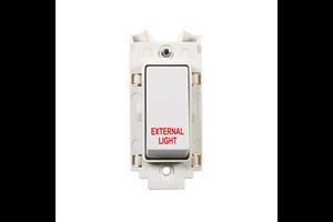 20A Double Pole Grid Switch Printed 'External Light'