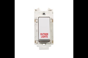 20A Double Pole Grid Switch Printed 'Outside Lights'