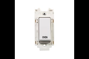 20A Double Pole Grid Switch Printed 'Oven' in Black