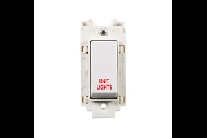 20A Double Pole Grid Switch Printed 'Unit Lights'