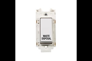 20A Double Pole Grid Switch Printed 'Waste Disposal' Black