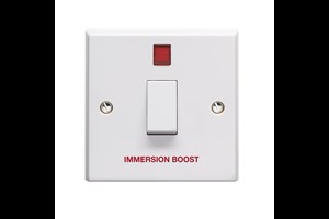 20A 1 Gang Double Pole Control Switch With Neon Printed 'Immersion Boost'