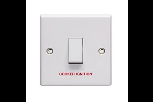 20A 1 Gang Double Pole Switch Printed 'Cooker Ignition'