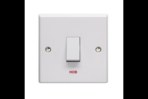 20A 1 Gang Double Pole Switch Printed 'Hob'