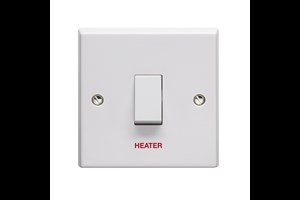 20A 1 Gang Double Pole Switch Printed 'Heater'