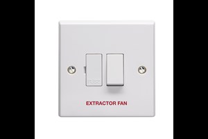 3A Double Pole Switched Fused Connection Unit Printed 'Extractor Fan'