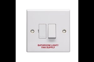 13A Double Pole Switched Fused Connection Unit Printed 'Bathroom Light/Fan Supply'