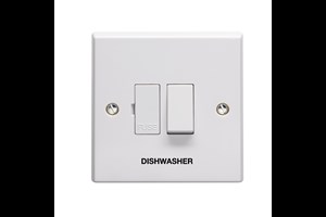 13A Double Pole Switched Fused Connection Unit Printed 'Dish Washer' in Black