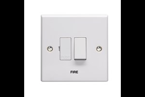 13A Double Pole Switched Fused Connection Unit Printed 'Fire' in Black