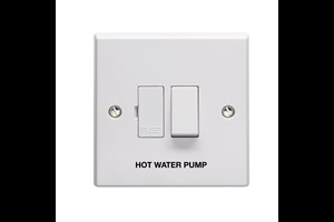 13A Double Pole Switched Fused Connection Unit Printed 'Hot Water Pump' in Black