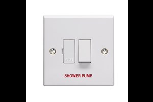 13A Double Pole Switched Fused Connection Unit Printed 'Shower Pump'